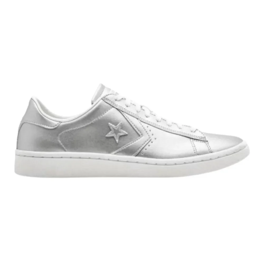 NWOB CONVERSE Pro Leather Low 'Silver' Sneaker Size 6.5